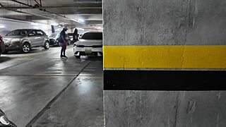 Colombian BBW sucks fan's cock hard outdoors for his gift in car