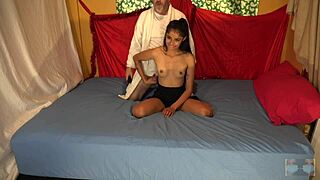 Arab Asian Babe Gives Bed Blowjob Fingering And Hardcore Couple Fuck On Webcam