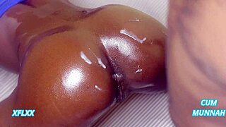 african slut bent over takes hardcore anal doggystyle pounding with close-up cumshot!