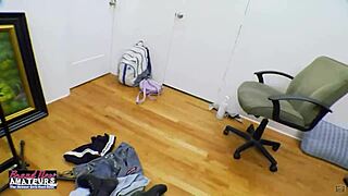 Blue haired exotic coed raven fingers shaved pussy then deepthroats hard cock before swallowing cumshot