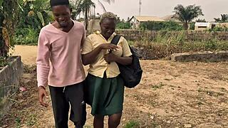 nigerian schoolgirl gets dragged to jungle for raw mature fuck