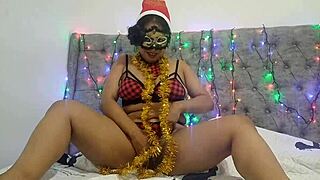 lesbian niece squirts big pussy lips during christmas taboo fingering play