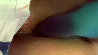 Kinky anal gaping with colorful knotted dildo stretches huge asshole close-up