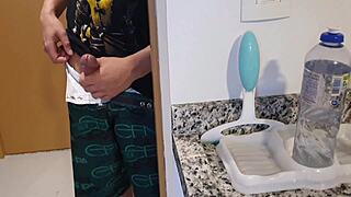 stepmom tempts in kitchen with big clit pussy monster cock deepthroat creampie latina milf interview