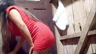 Seductive Stepdaughter Lifts Skirt Exposes Pussy for Stepdad's Monster Cock Pounding