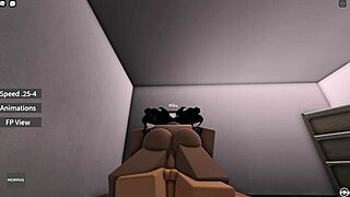 wife pussy slammed hard during intense roblox sex session