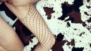 Roughly Pounding Milf Wife's Tight Holes in Ripped Stockings