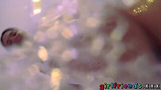 Kira Zen Fingers Big Tits Friend's Shaved Pussy Bath