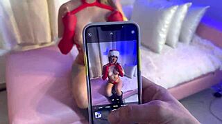 On Christmas night, my little 18+ stepsis gifts me deepthroat blowjob + super rough creampie fuck! 🎄🍆💦