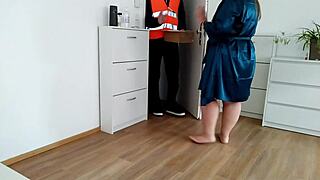 ever wonder what happens when delivery guy cums all over mature milf's huge ass?