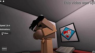 wife pussy slammed hard during intense roblox sex session
