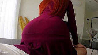 hot MILF CAUGHT my BONER and jerked till CUM on her BIG ASS!