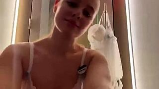 JUICY BBW EBONY TEEN FLASHES BIG TITS AND MASTURBATES HARD IN PUBLIC LOCKER ROOM!