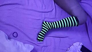 Roommate catches her secretly rubbing to intense solo climax