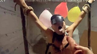 dominant teen mistress ties guy in car park and facefucks him with huge dildo