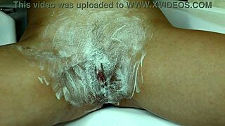 watch me shave hairy pussy trimmer razor foam close-up trim!