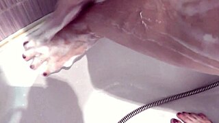 lover fucked my wife doggystyle on washer creampie shower milf