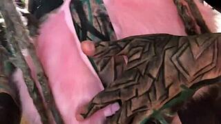 Skinny Tattooed Babe In Glasses Toys Her Creamy Pussy With Dildo Solo Session