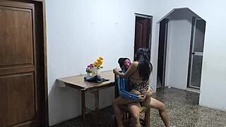 latino guy bangs colombian waitress while arab buddy watches rough