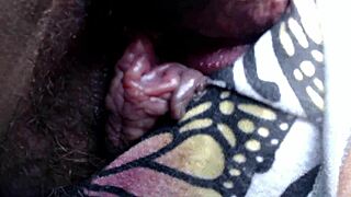 stepsister reveals extreme closeup of dripping teen pussy