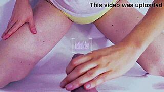 girl massages partner's throbbing cock in bath handjob full video