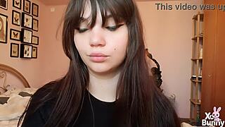 Romanian goddess smokes with big bare pussy lips up close pov