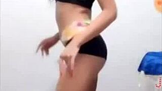 Cute teen dances sexy with hot body twerk