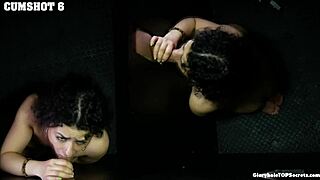 blonde teen robbins gulps nine massive cumshots at gloryhole pov