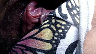 stepsister reveals extreme closeup of dripping teen pussy