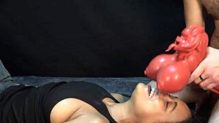 Juicy Latina Doll's Mouth Filled with Creampie After Bent Over Doggystyle
