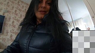 Milfycalla deepthroats cock in fur hooded puffer jacket!