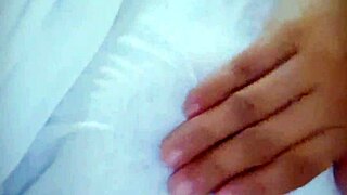 chubby latina housewife with big saggy tits fingers her wet pussy close up