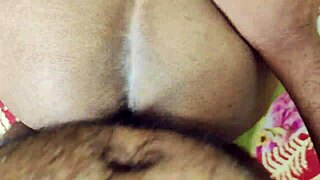 Indian wife bends over tight pussy gets creampied doggy then missionary close up