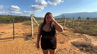 CURVY BLONDE BBW FUCKS MUSCULAR COLOMBIAN OUTDOOR TOILET SUBMISSIVE