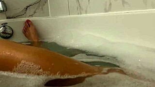 oh man, this petite brunette teen moans loud while showering her tight pussy