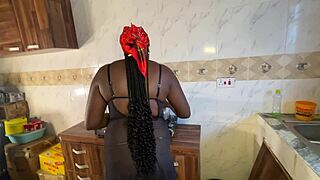 she cooks breakfast but husband craves her curvy pussy instead of food