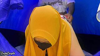 muslim hijab wife cheats with lover DOGGYSTYLE inside camping tent 😈