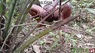 Secret forest hookup bent over with rugged farmer's thick shaft
