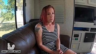 Stepson barebacks christian stepmom Jane Cane creampie riding POV