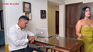 curvy latina lawyer big ass fucked by client begs cum on glasses