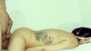 Horny babe deepthroats monster cock then gets pussy hammered full video