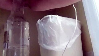 Amateur bottle play captured in late night homemade session