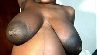 My massive black boobs bouncing for neighbors while I'm pregnant and horny
