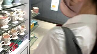 hey check out this cute skinny japanese teen riding cowgirl on homemade vid her shaved pussy squirts from fingering