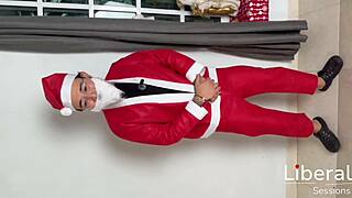 santa claus and elf ready to pound this young girl's tight ass?