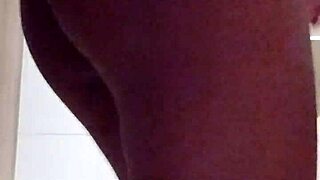 pregnant girl flashes in mall bathroom mirror
