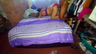 latina neighbor sneaks bareback pounding from monster cock behind husband's back