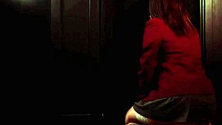 curious student in lingerie sucks neighbor's cock at gloryhole swallows cum