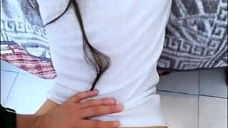 hot student latina kneels as boyfriend rams full cock in amateur vid