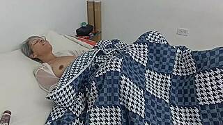 surprise stepsister masturbating in bed draws me under her sheets
